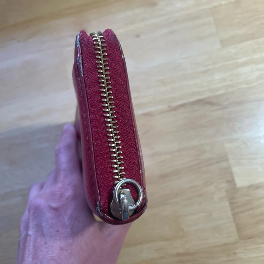 Kate Spade Red Leather Wallet 8”x4”